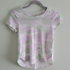 SO Short Sleeve Camouflage Tee - Light Pink and Green